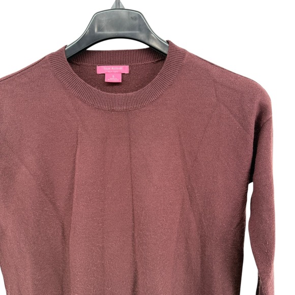 Isaac Mizrahi New York Burgundy Knit Crewneck Sweater Pre-Owned Womens Small - Picture 3 of 12